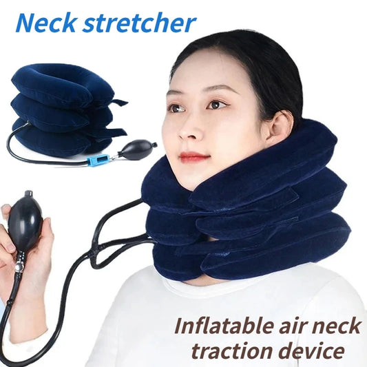 Neck Stretcher Inflatable Air Neck TractionApparatus Device Soft Neck Cervical CollarPillow Health Care