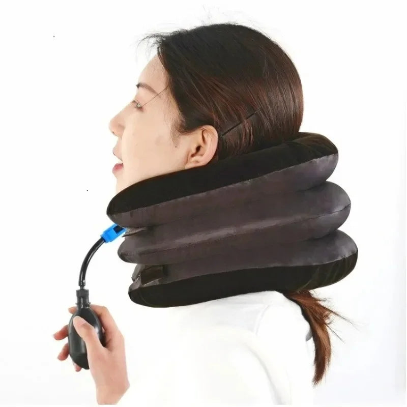 Neck Stretcher Inflatable Air Neck TractionApparatus Device Soft Neck Cervical CollarPillow Health Care