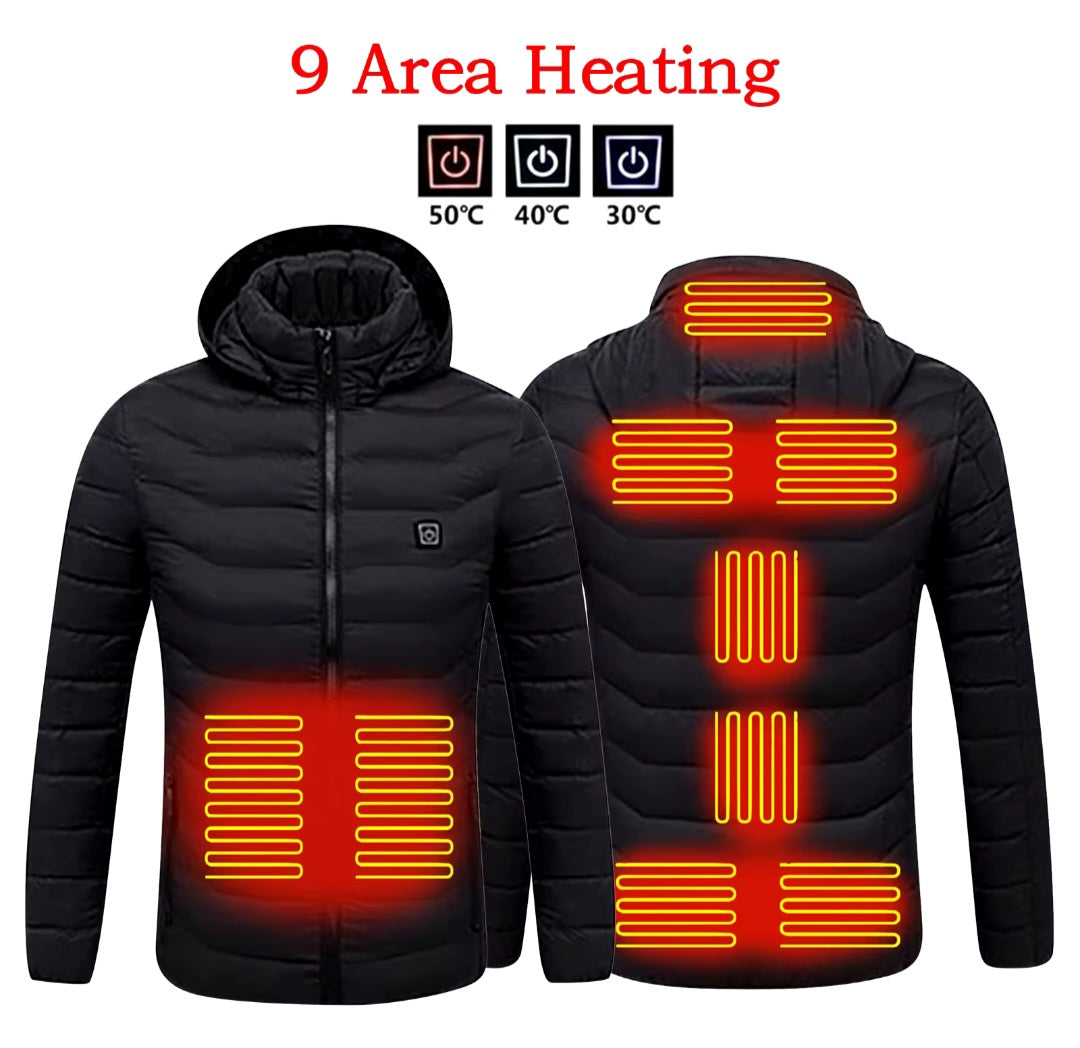 Heating Areas Heated Jacket Women's Winter Outdoor Camping Sportswear Heated Coat Graphene Heat Coat USB Heating Jacket.