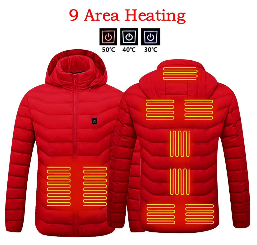 Heating Areas Heated Jacket Women's Winter Outdoor Camping Sportswear Heated Coat Graphene Heat Coat USB Heating Jacket.